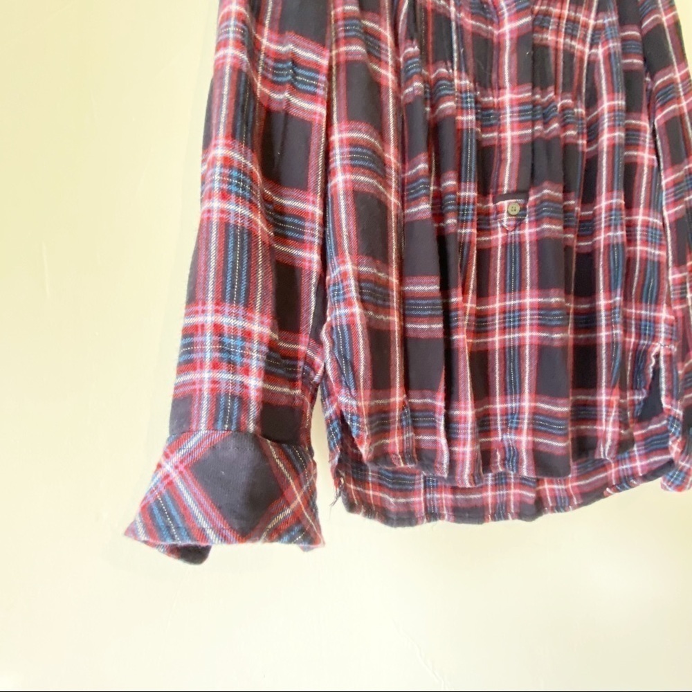 𝅺GAP Pullover Plaid Shirt Red Blue Size XS - Picture 2 of 7